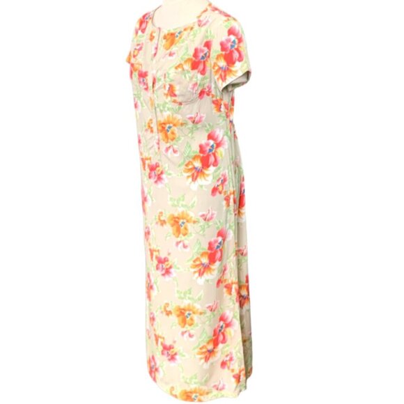 Liz Claiborne Floral Button Down Midi/Maxi Dress Pockets Sz 10P 58A - Picture 3 of 9